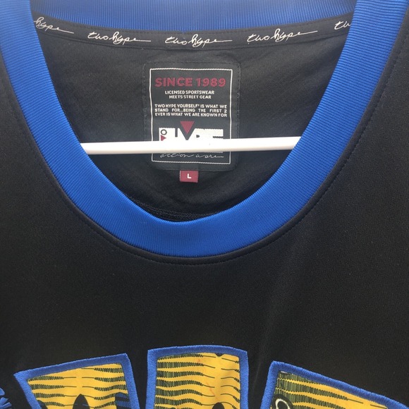 Golden State Warriors Two Hype Shirt NBALAB NBA Size Large Mens Black Embroidery - Picture 9 of 16